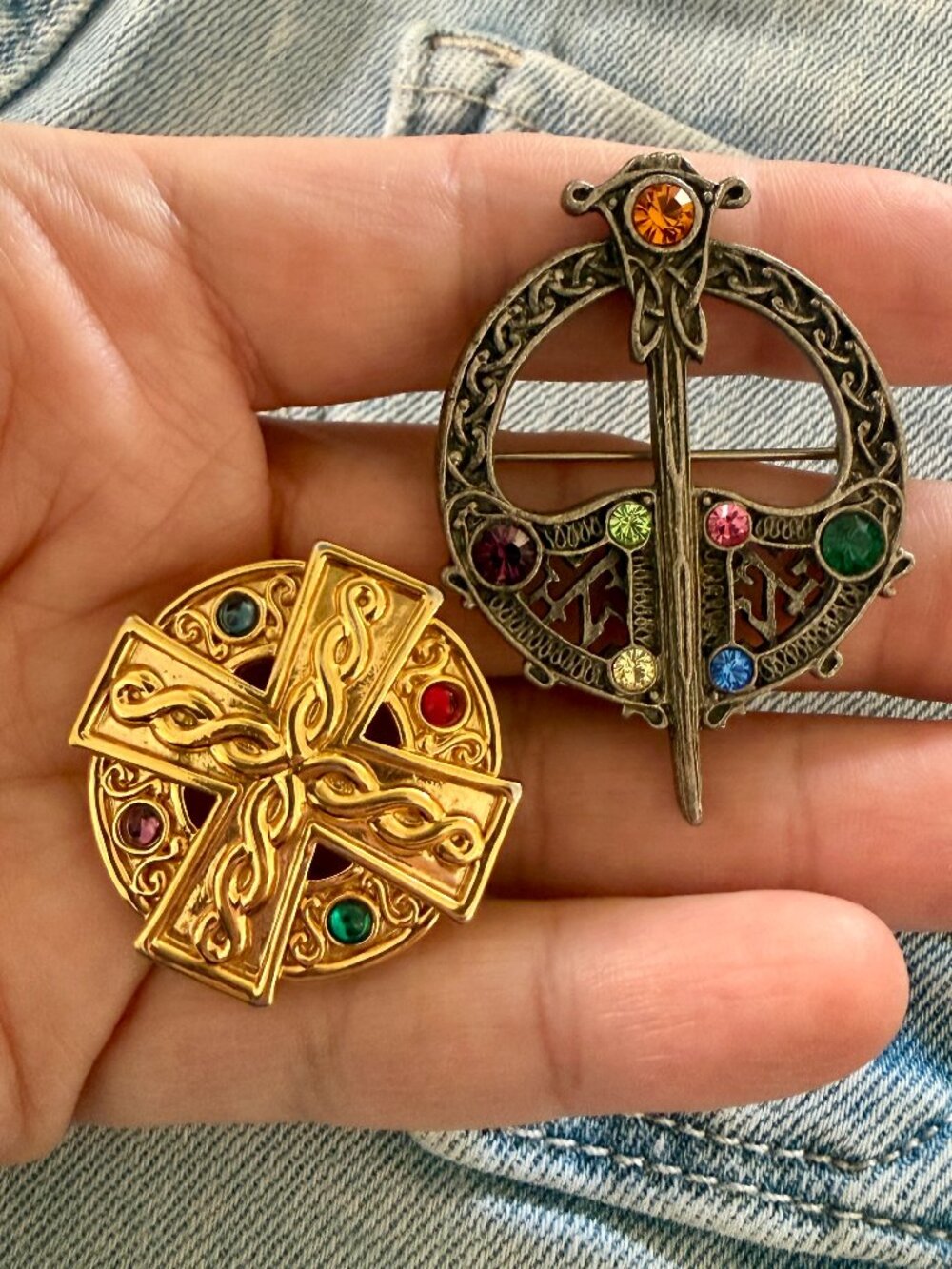Pair of Vintage Celtic Style Brooches